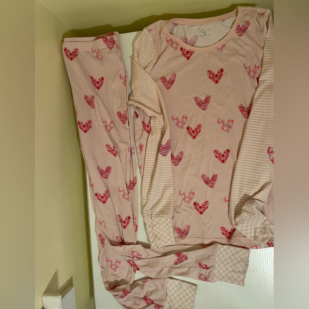 Matilda Jane girls size 16 knit heart Pajama Set EUC